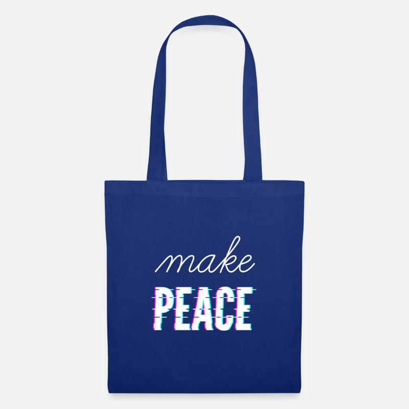 make peace - Stoffbeutel - Royalblau