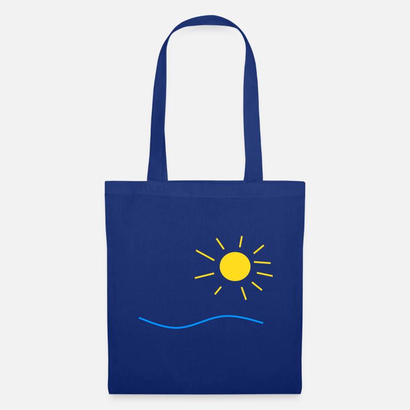 Sonne und Meer - Stoffbeutel - Royalblau