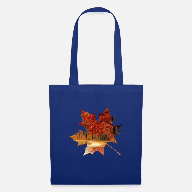 Feuillage de forêt de feuille d'érable automne - Sac en tissu - bleu royal