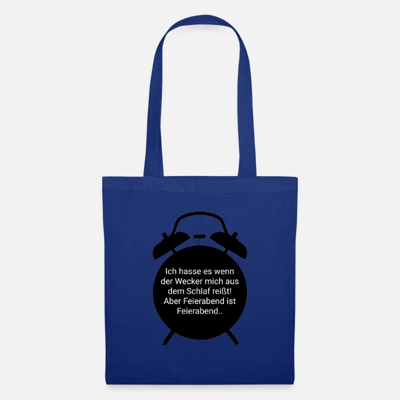 Feierabend - Wecker Design - Stoffbeutel - Royalblau