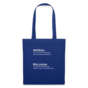 Moral vs Religion - Stoffbeutel - Royalblau - Vorne