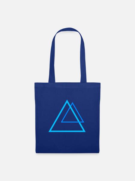 Kraft Pyramiden in blau - Stoffbeutel - Royalblau