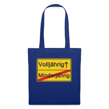 Minderjährig Volljährig - Stoffbeutel - Royalblau - Vorne
