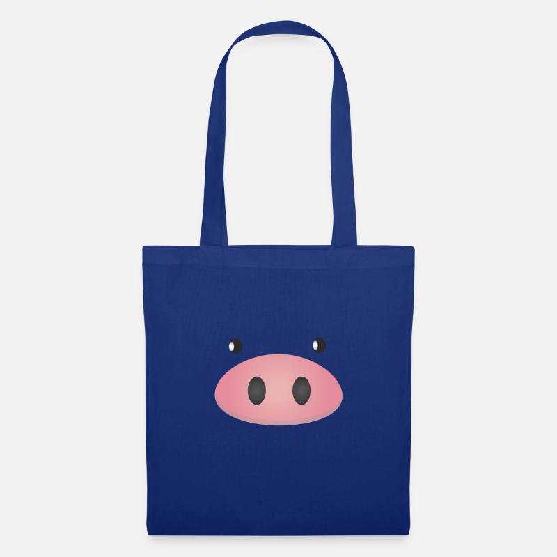 Schweinchen - Stoffbeutel - Royalblau