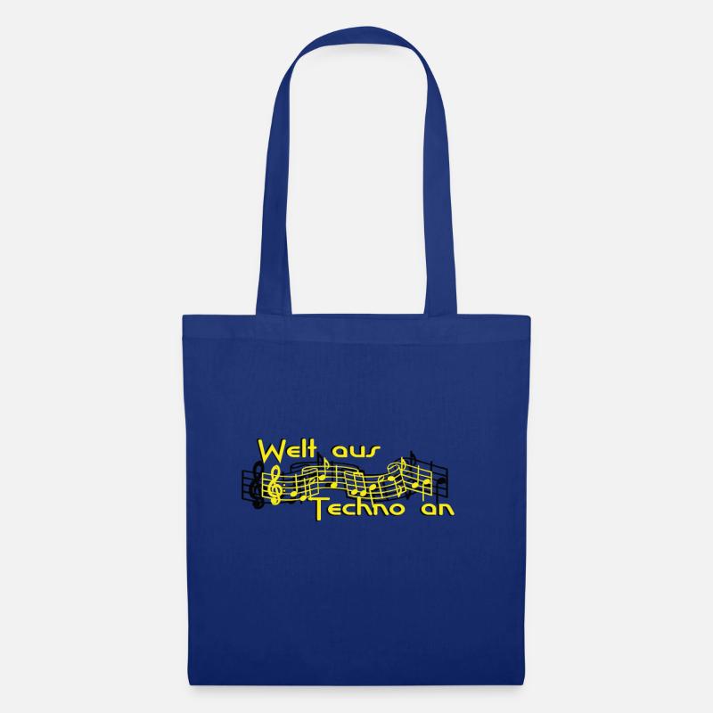 Welt aus Techno an - Stoffbeutel - Royalblau