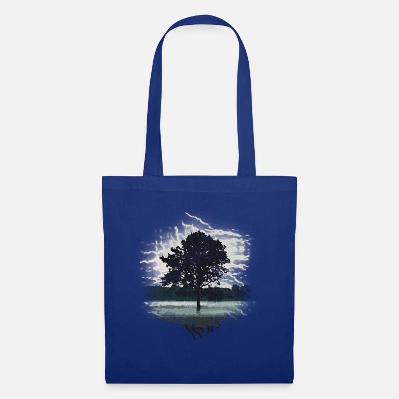 Baum in der Natur im Paint Stil - Stoffbeutel - Royalblau