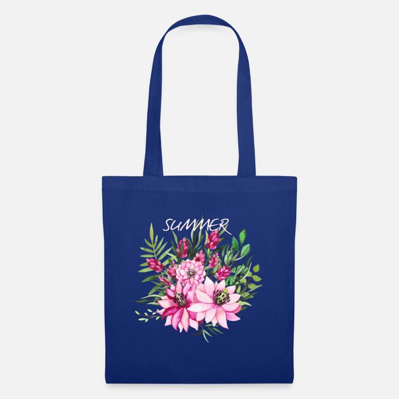 Blumenstrauß v1 - Stoffbeutel - Royalblau