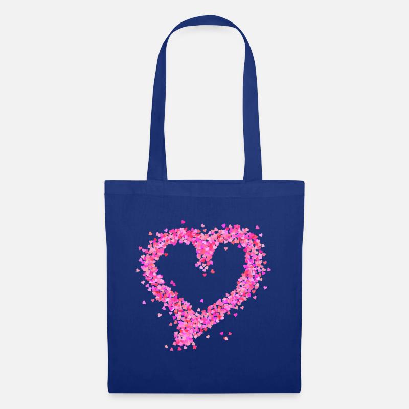 Herz pink - Stoffbeutel - Royalblau