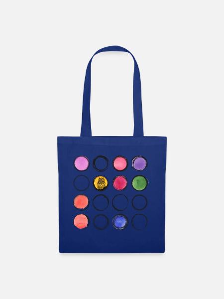 bunte Eule Muster Kreis - Stoffbeutel - Royalblau