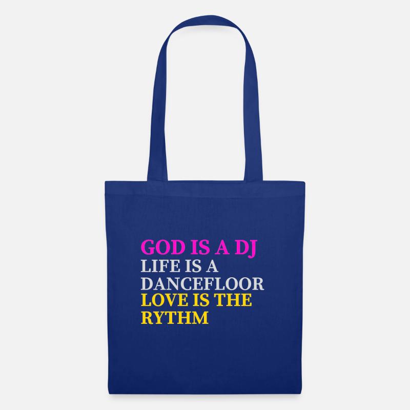 GOD IS A DJ - Stoffbeutel - Royalblau
