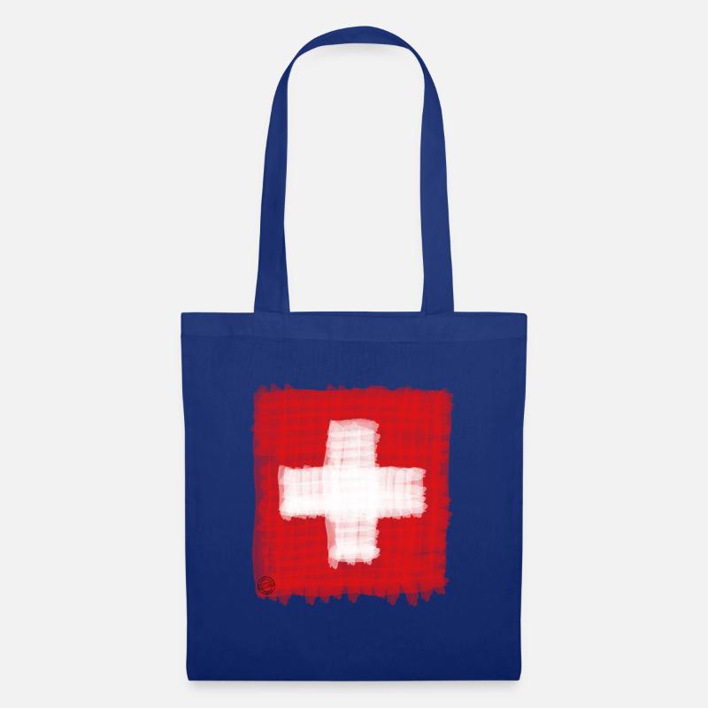 Schweiz, Flagge, Schweizer Flagge - Stoffbeutel - Royalblau
