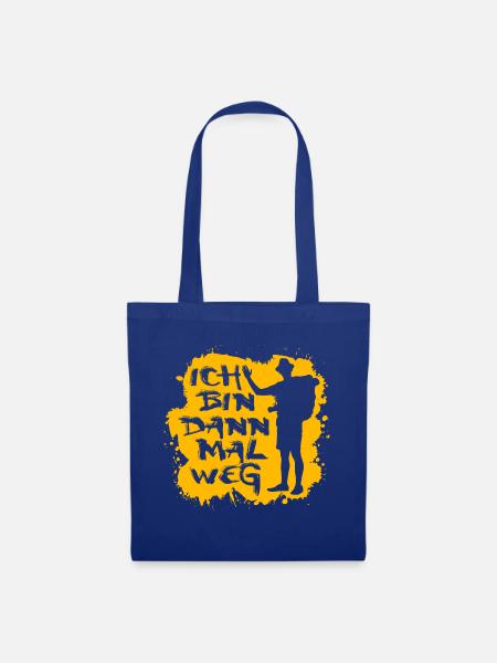 Camino de Santaigo. Jakobsweg. T-Shirt Tee - Stoffbeutel - Royalblau