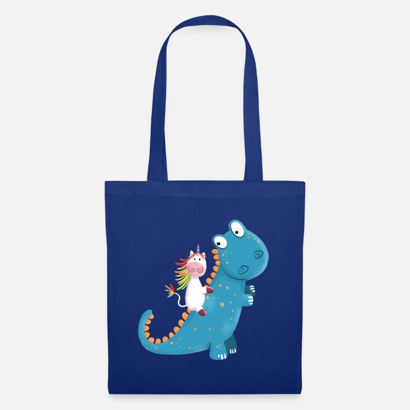 Einhorn Reitet T Rex Dinosaurier I Cooles Geschenk - Stoffbeutel - Royalblau