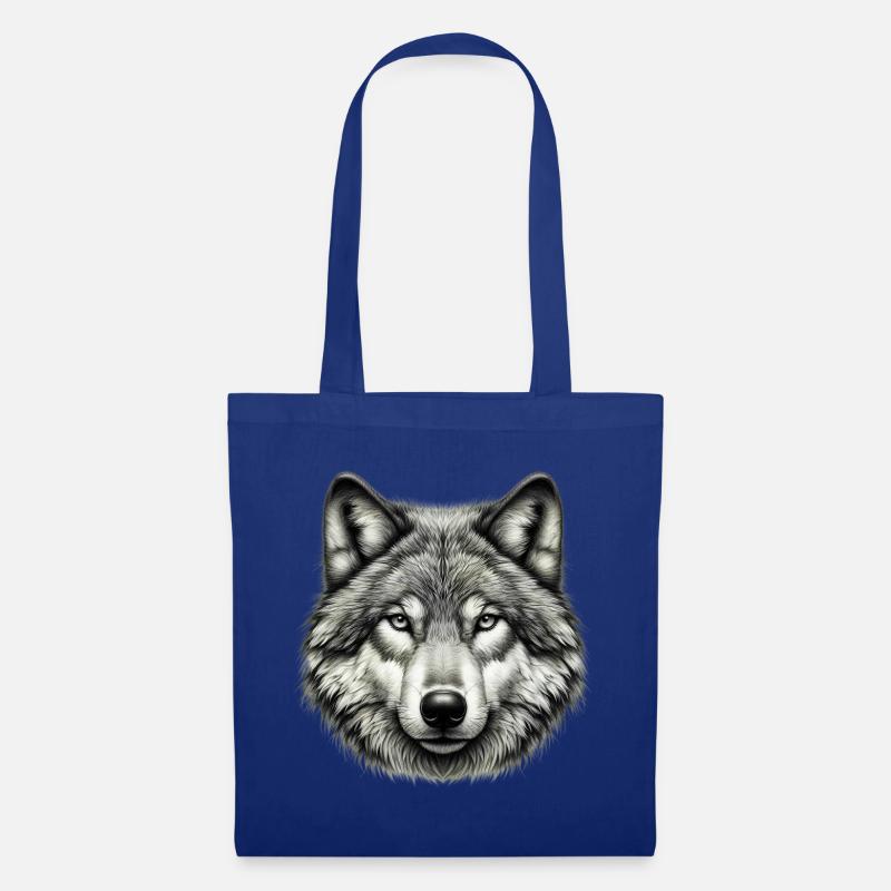 Wolf - Stoffbeutel - Royalblau