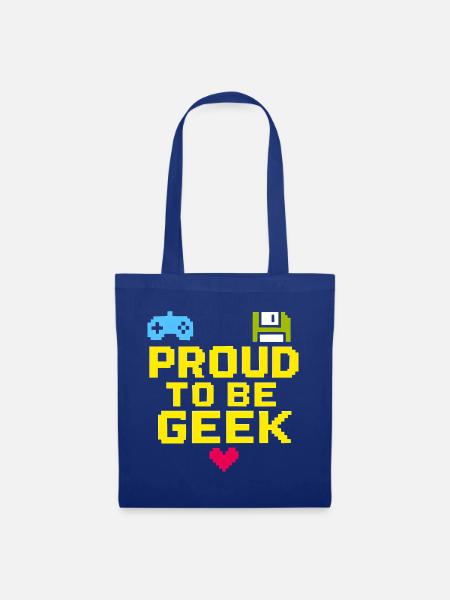 Stolzer Retro-Pixel-Geek - Stoffbeutel - Royalblau
