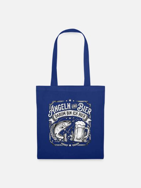Fluss Angeln Und Bier - Stoffbeutel - Royalblau