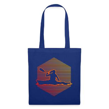 Geschenkidee für die Paddlerin mit Wildwasserkajak - Stoffbeutel - Royalblau - Vorne