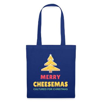Fröhliche Cheesemas Lustiger Weihnachtskäse - Stoffbeutel - Royalblau - Vorne