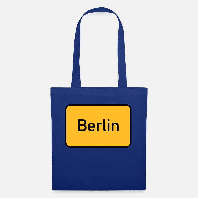 Berlin Straßenschild - Stoffbeutel - Royalblau