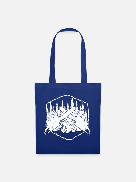 HOLZ SÄGE KETTENSÄGE GESCHENK WALD FÖRSTER BERUF - Stoffbeutel - Royalblau