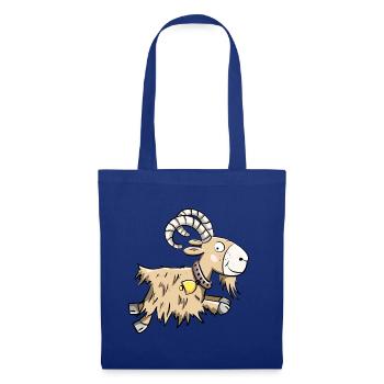 Sprunghafte Ziege I Widder I Ziegenbock Geschenk - Stoffbeutel - Royalblau - Vorne
