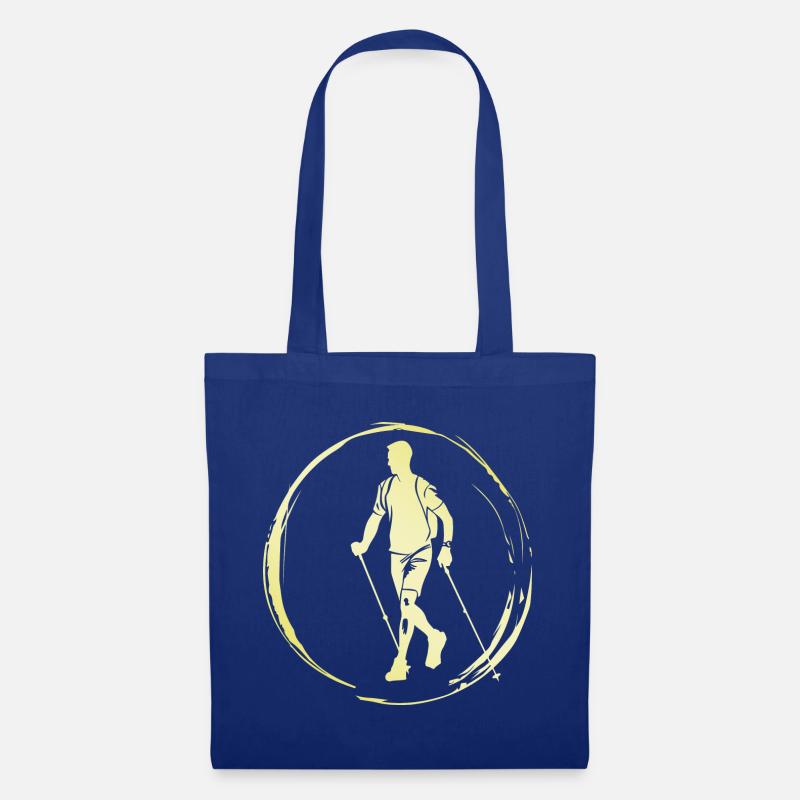 Nordic Walking Mann - Stoffbeutel - Royalblau