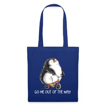 Pinguin Fahrrad Denglisch Spruch Radfahrer Humor - Stoffbeutel - Royalblau - Vorne