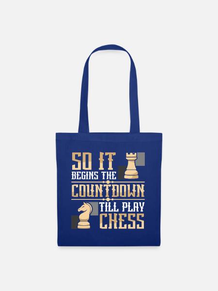 Schach Schachspieler Schachbrett - Stoffbeutel - Royalblau