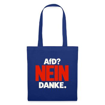 AfD? Nein danke – Statement in Rot und Weiß - Stoffbeutel - Royalblau - Vorne