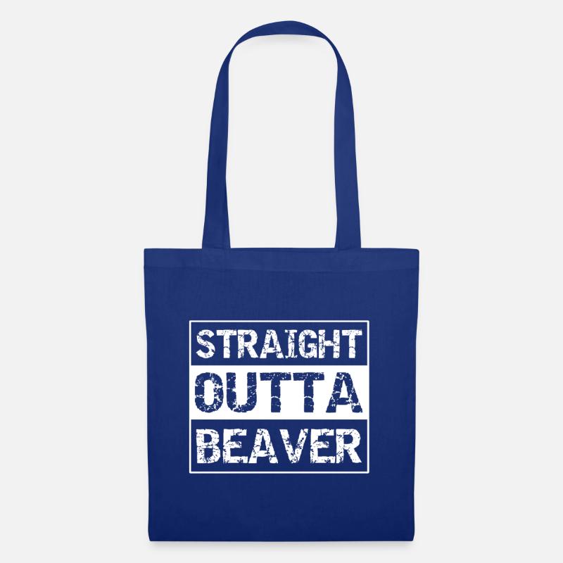 STRAIGHT OUTTA BEAVER - GESCHENKIDEE - Stoffbeutel - Royalblau