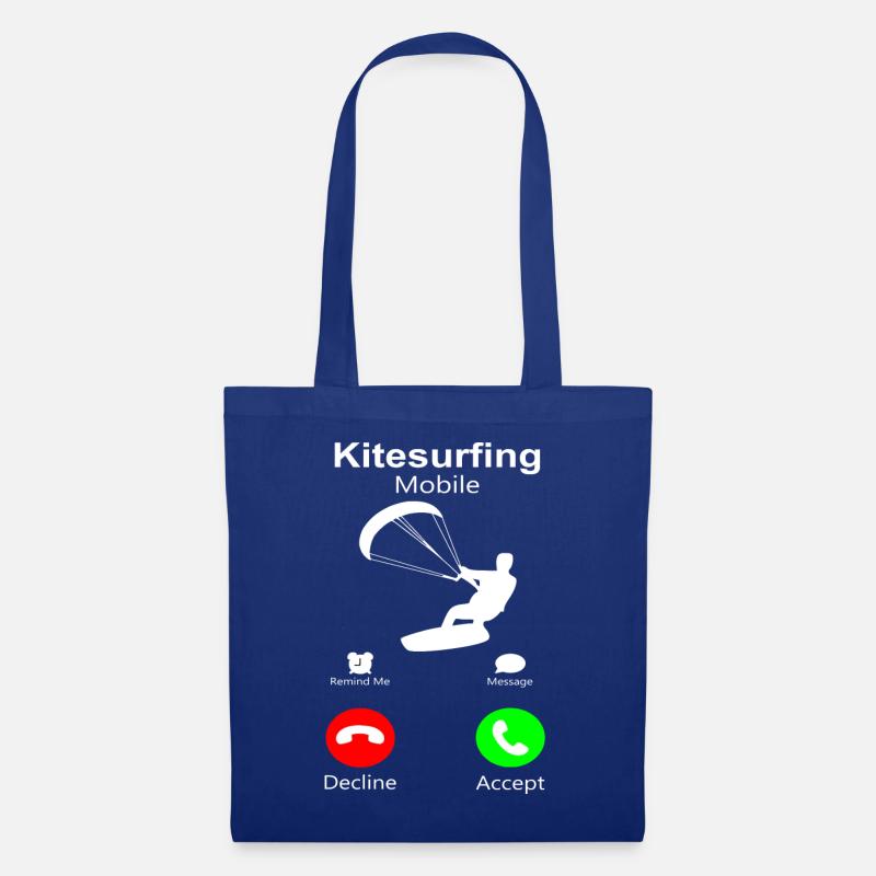 Kitesurfing Mobile Call me Kite Surfer Telefon Fun - Stoffbeutel - Royalblau