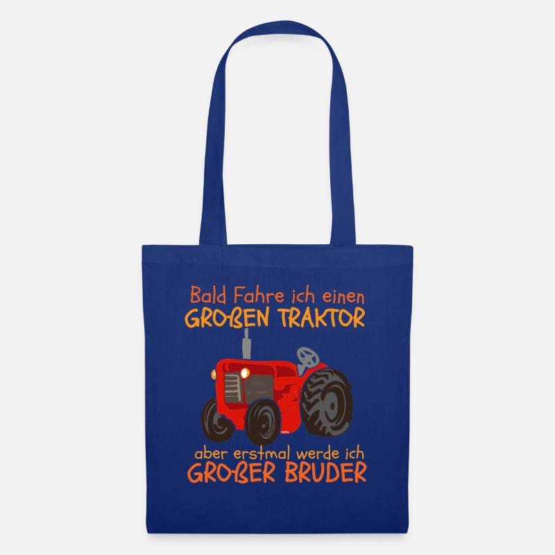 Großer Bruder Traktor Trecker Spruch - Stoffbeutel - Royalblau