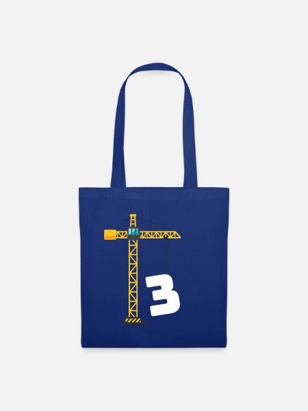 3. Geburtstag Kran Geschenkshirt - Stoffbeutel - Royalblau