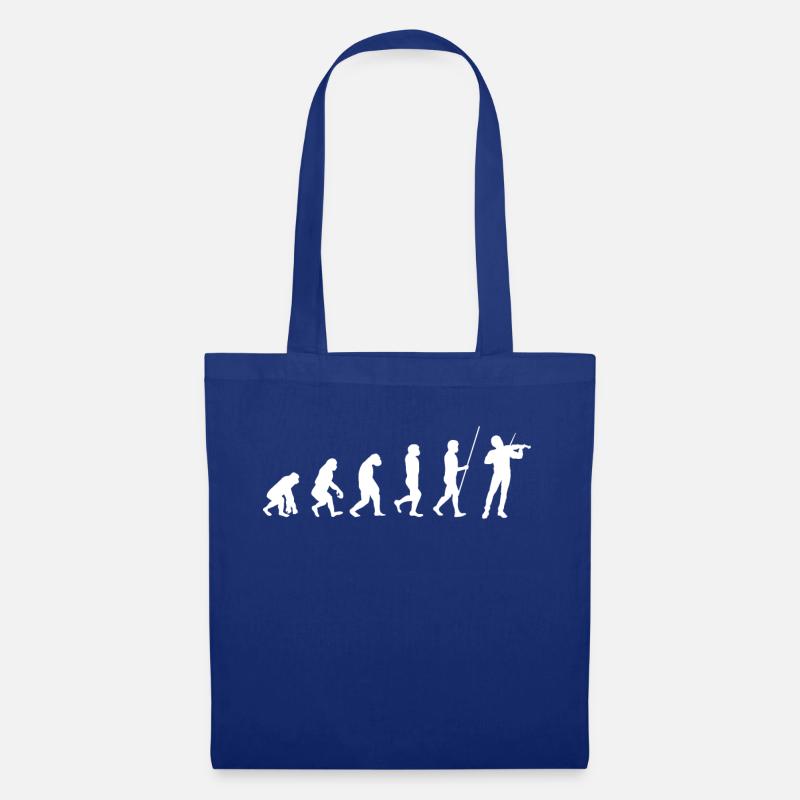 Evolution Geige Violine Geiger Violinist Geigenspi - Stoffbeutel - Royalblau