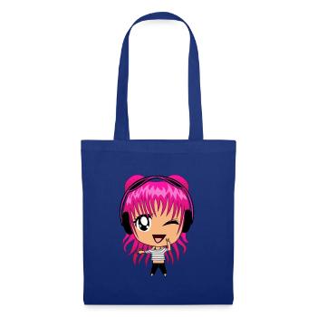 Anime, jeux, jeu, jouer, musique, émoticônes, fille - Sac en tissu - bleu royal - Devant