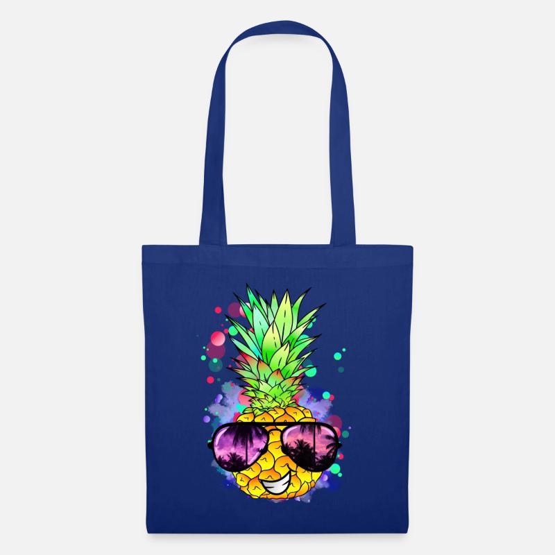 Ananas mit cooler Sonnenbrille - Stoffbeutel - Royalblau
