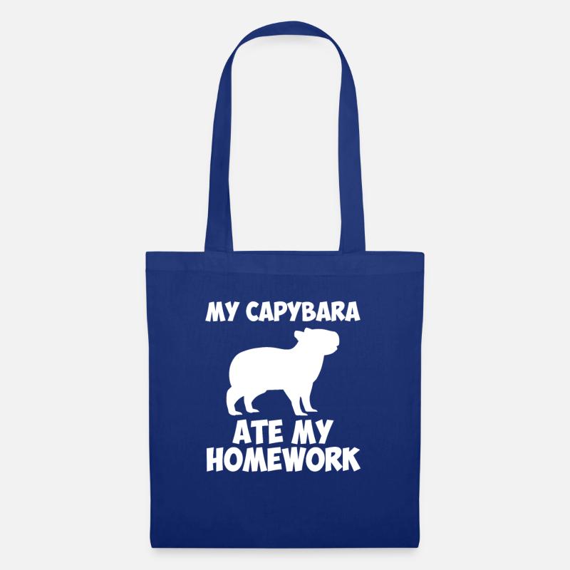 Capybara ate my homework, capybara - Stoffbeutel - Royalblau