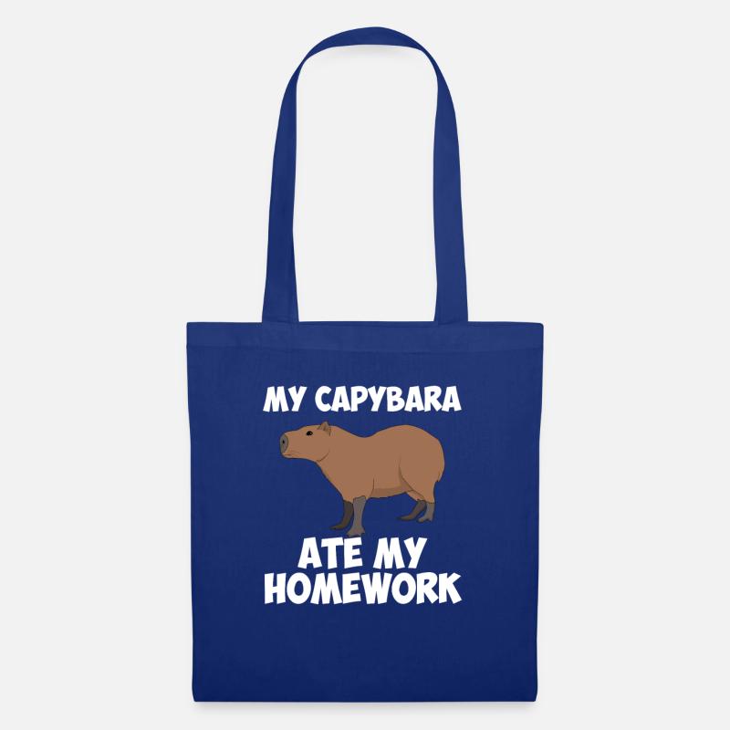 Capybara a mangé mes devoirs, capybara - Sac en tissu - bleu royal