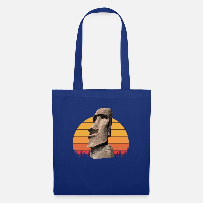 easter island moai, Isla de Pascua easter island - Stoffbeutel - Royalblau