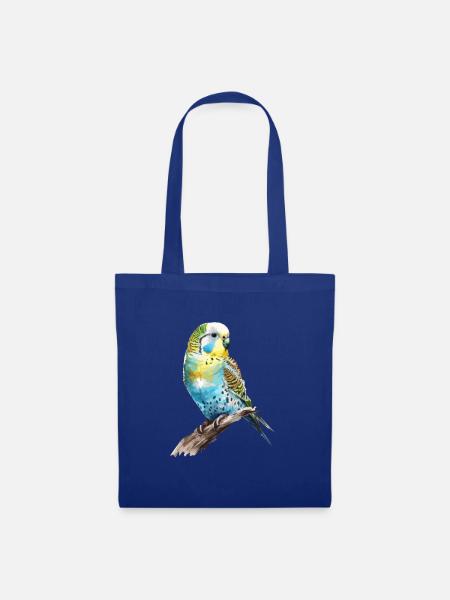 budgerigar parakeet, Budgie - Stoffbeutel - Royalblau
