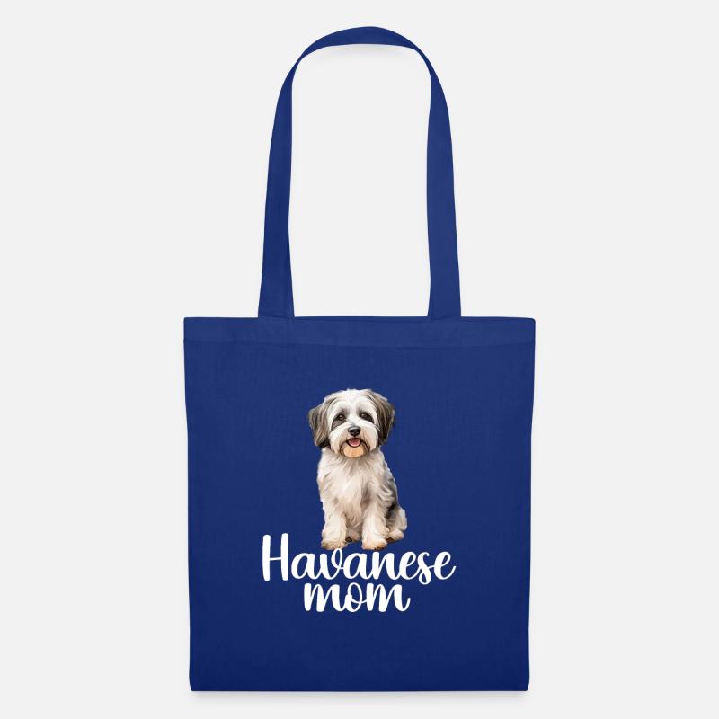 havanese dog, havanese mom - Stoffbeutel - Royalblau