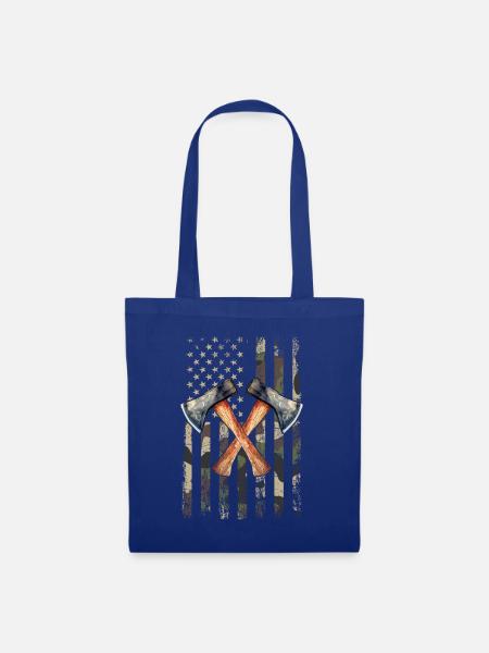 axe throwing american flag - Stoffbeutel - Royalblau