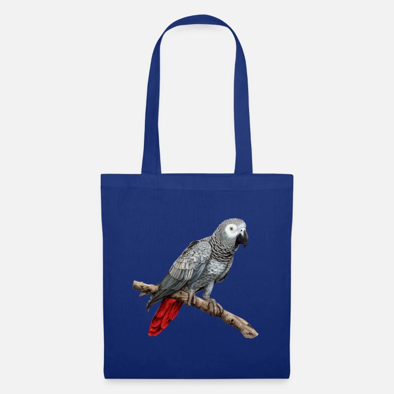 african grey parrot - Stoffbeutel - Royalblau