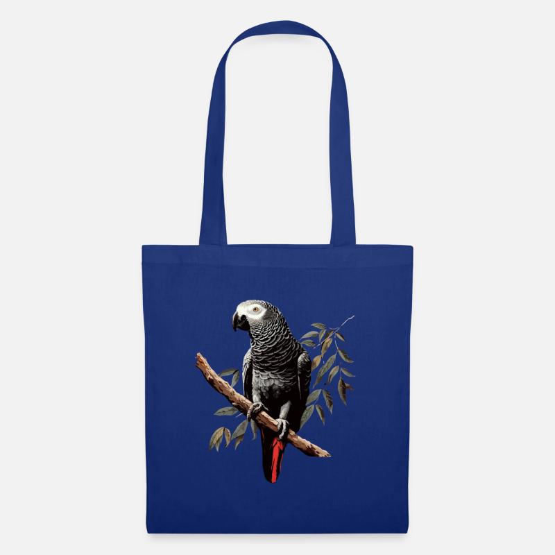 african grey parrot - Stoffbeutel - Royalblau