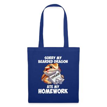 bearded dragon ate my homework, reptile bearded - Stoffbeutel - Royalblau - Vorne