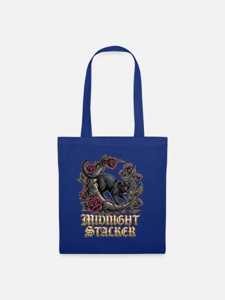 Halloween Schwarze Katze - Stoffbeutel - Royalblau