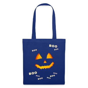 Halloween-Kürbisbuh - Stoffbeutel - Royalblau - Vorne
