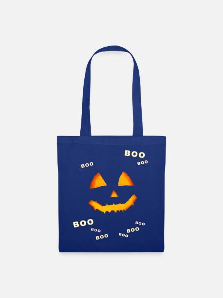 Halloween-Kürbisbuh - Stoffbeutel - Royalblau