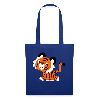 Cute Self-Confident Cartoon Tiger by Cheerful - Tote Bag - royal blue - Front