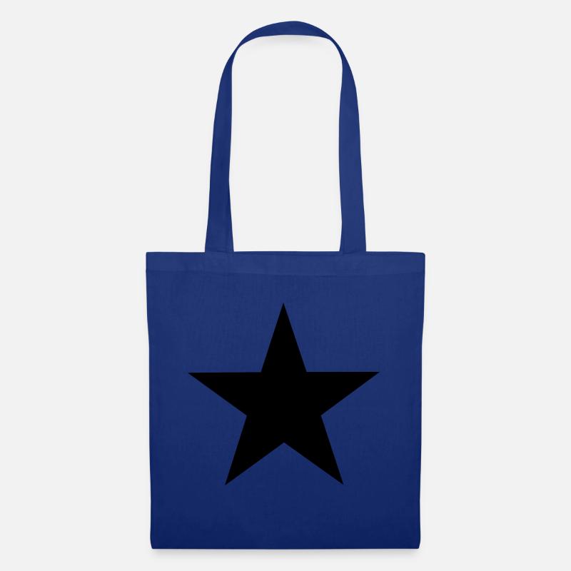 Schwarzer Stern - Black star - Stoffbeutel - Royalblau